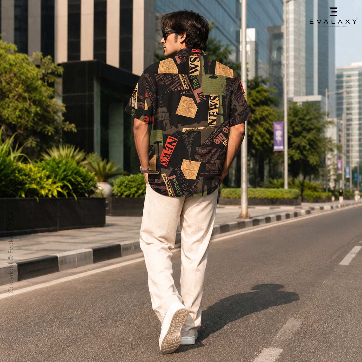 Men Random New News Text Shirt