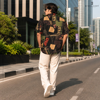 Men Random New News Text Shirt