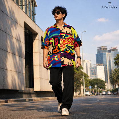 Abstract AniDraw All Over Printed Oversized Shirt