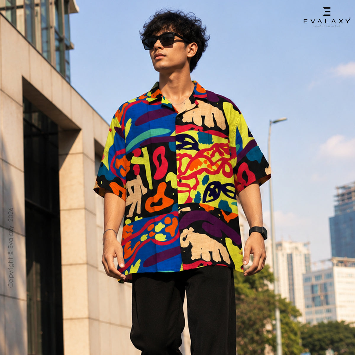 Abstract AniDraw All Over Printed Oversized Shirt