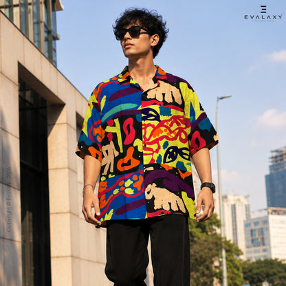Abstract AniDraw All Over Printed Oversized Shirt