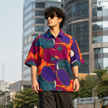 Men's Geomatric All Over Printed Oversized Shirt