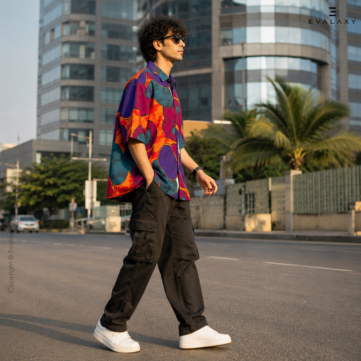 Men's Geomatric All Over Printed Oversized Shirt