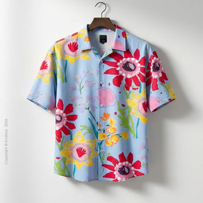 Men's CoolSky Sunflower All Over Printed Oversized Shirt