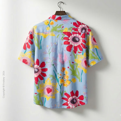 Men's CoolSky Sunflower All Over Printed Oversized Shirt
