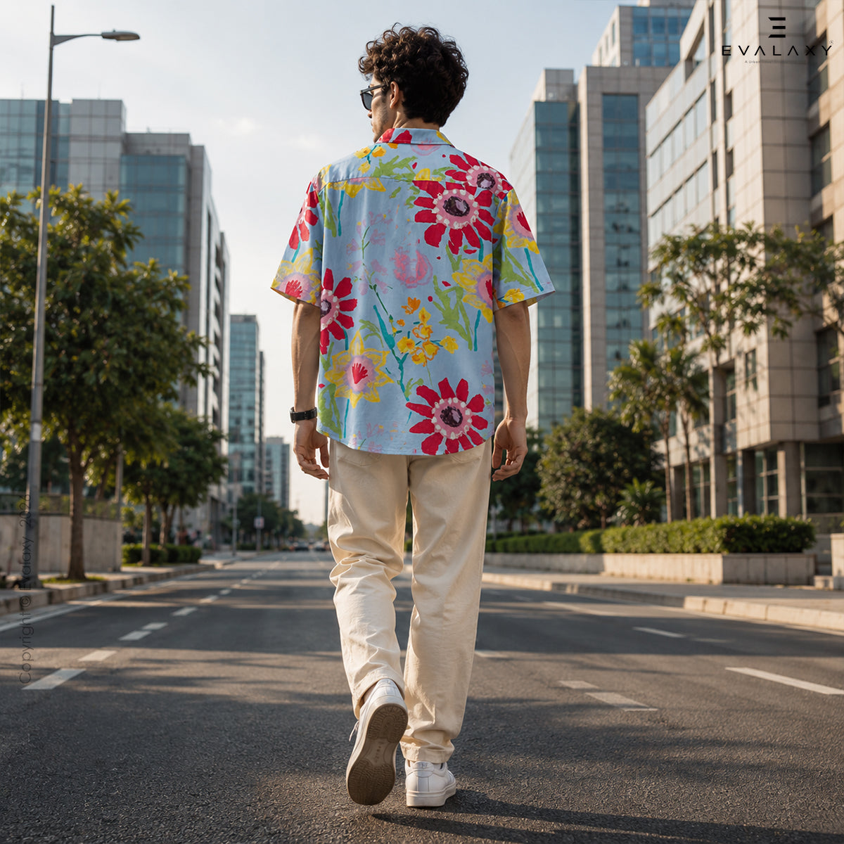 Men's CoolSky Sunflower All Over Printed Oversized Shirt