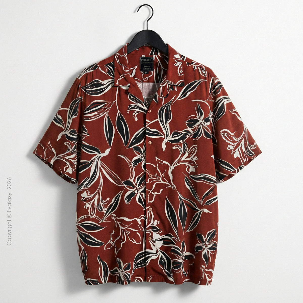 Men's Maroon Floral All Over Printed Oversized Shirt