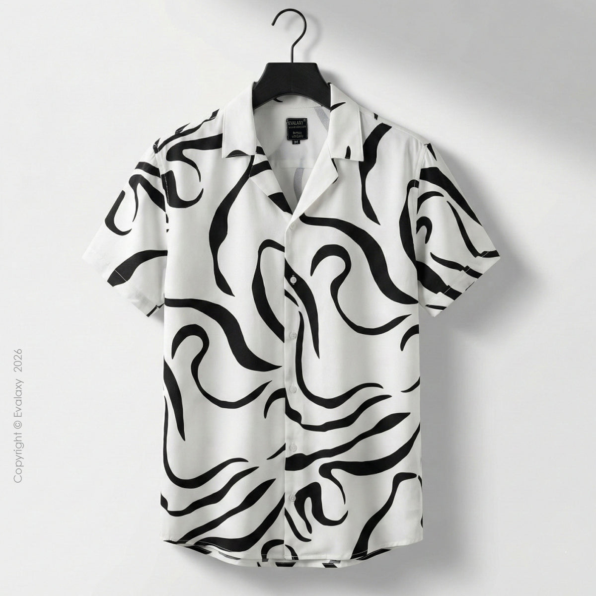 Men Random Black Zebra Print Shirt Without Tee