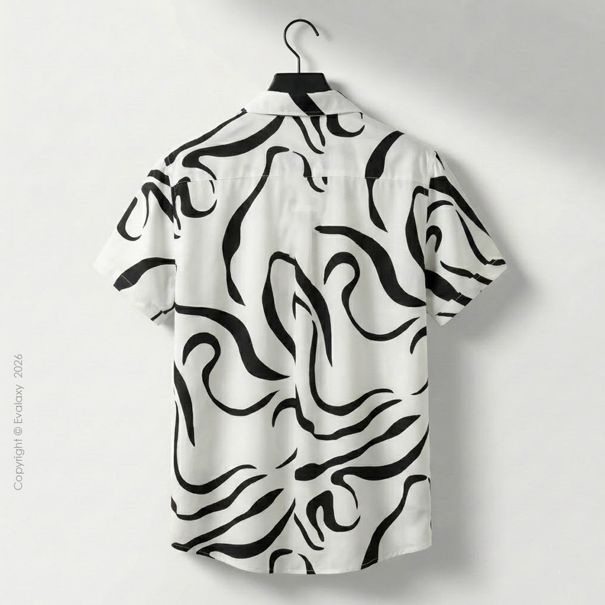 Men Random Black Zebra Print Shirt Without Tee