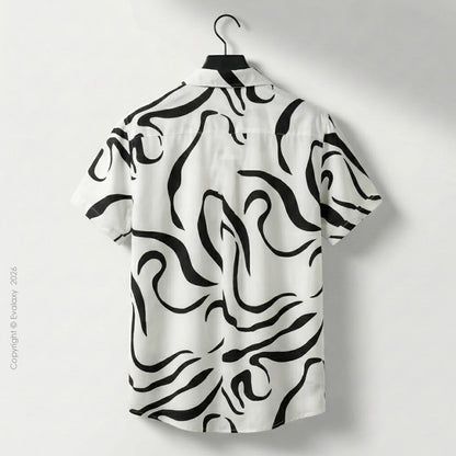 Men Random Black Zebra Print Shirt Without Tee