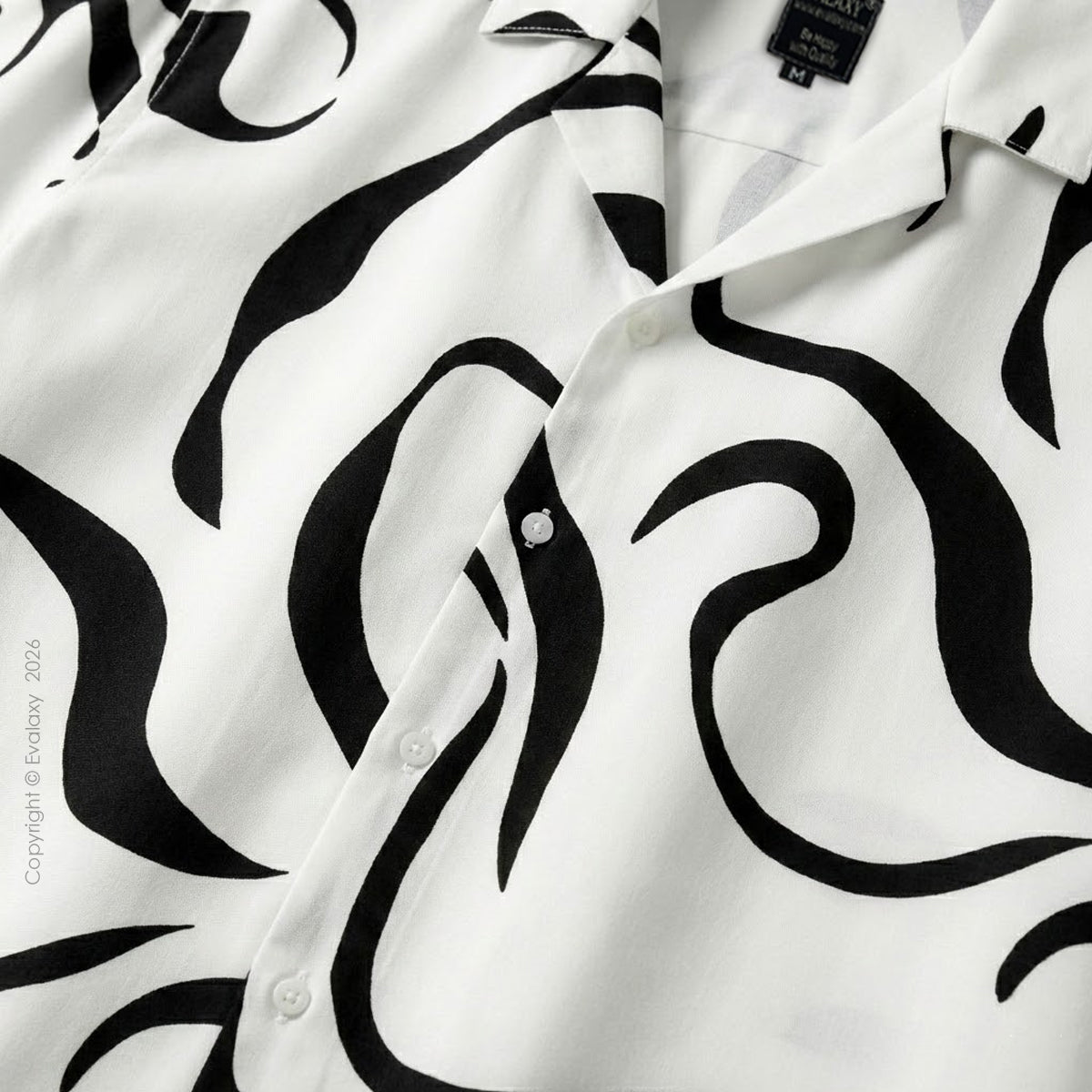 Men Random Black Zebra Print Shirt Without Tee