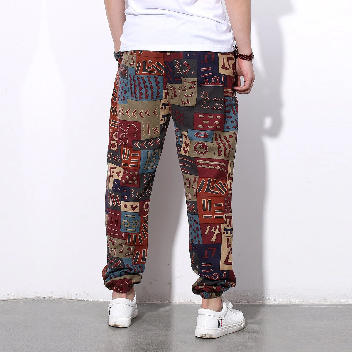 Blue Brown Mosaic Print Pants – MONDO Menswear