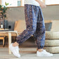Loose Blue Rangoli Jogger Breathable Casual Harem Pants