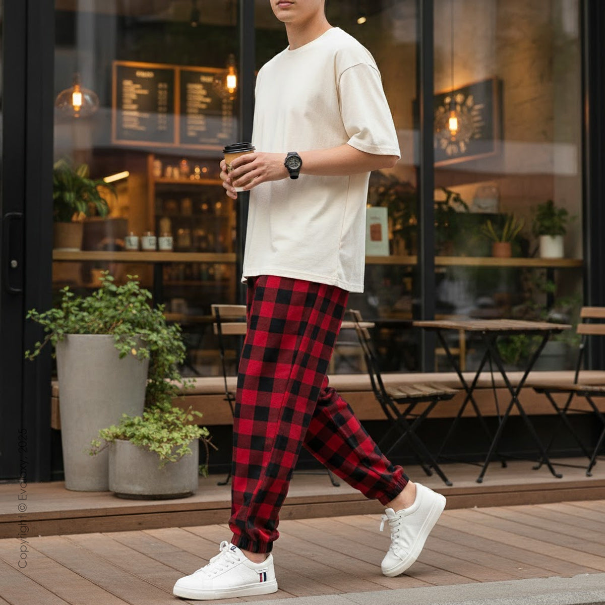 Evalaxy Classic Checkered Joggers – Unisex Daily Wear