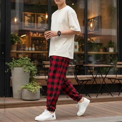 Evalaxy Classic Checkered Joggers – Unisex Daily Wear