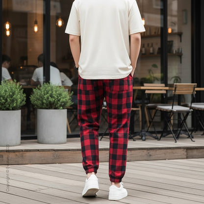 Evalaxy Classic Checkered Joggers – Unisex Daily Wear
