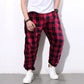 Red Plaid Loose Jogger Breathable Casual Harem Pants