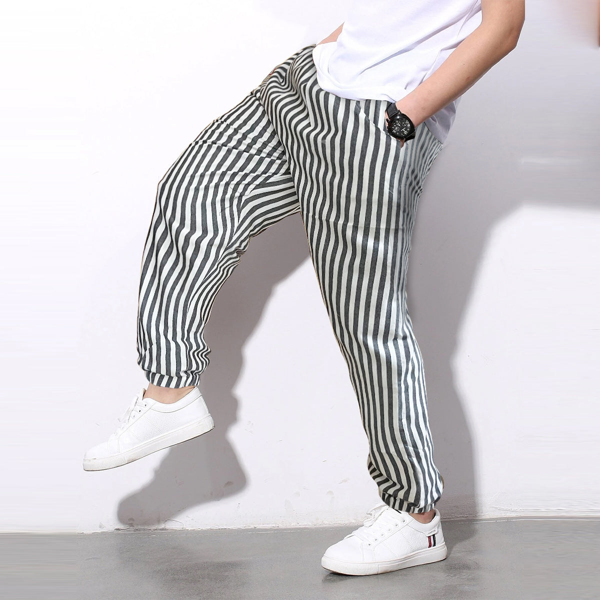 Loose Pants Multi Stripped Jogger Breathable Casual Harem Combo-Unisex Pants for Men and Women (Pack of 3)