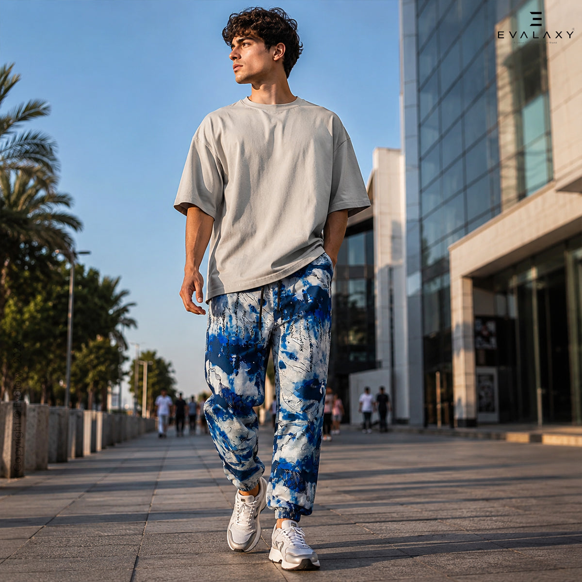 Loose SkyBlue StreetWear Jogger Breathable Casual Harem Pants
