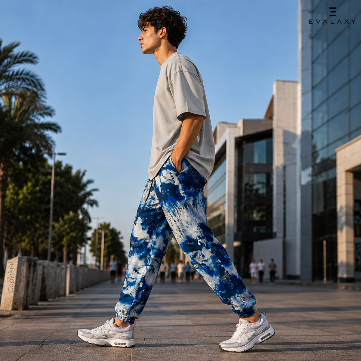 Loose SkyBlue StreetWear Jogger Breathable Casual Harem Pants