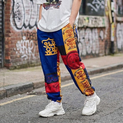 Loose Random Thai Art Jogger Breathable Casual  Pants