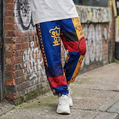 Loose Random Thai Art Jogger Breathable Casual  Pants