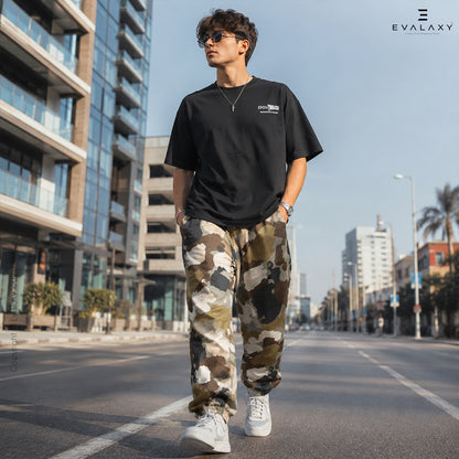 Loose Choco Boat Camo Jogger Breathable Casual Harem Pants for Men & Women