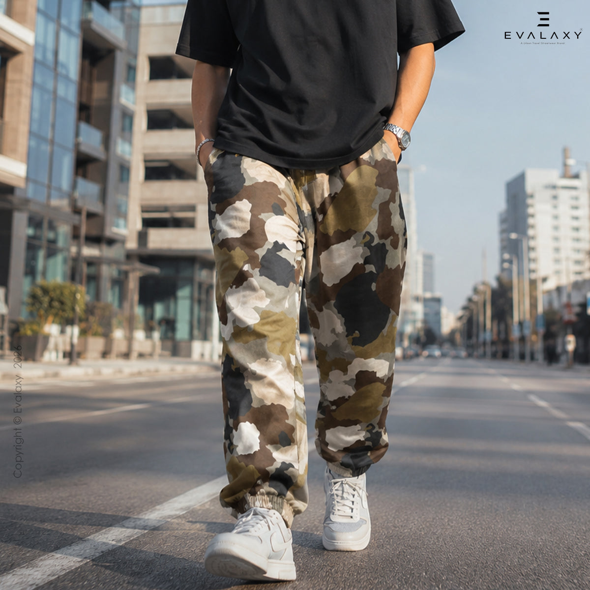 Loose Choco Boat Camo Jogger Breathable Casual Harem Pants for Men & Women