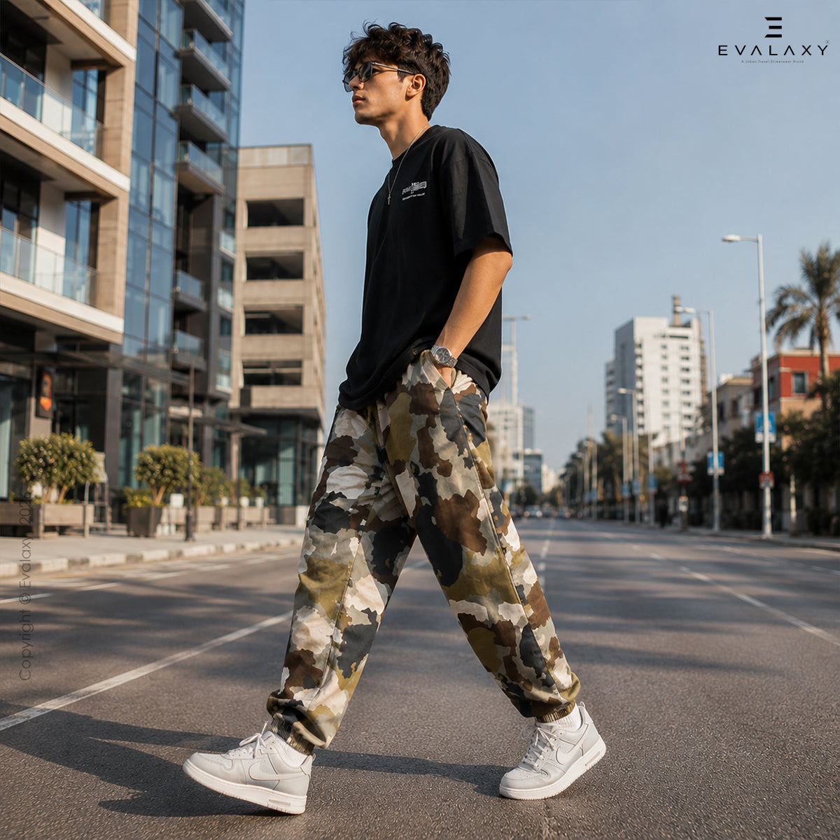 Loose Choco Boat Camo Jogger Breathable Casual Harem Pants for Men & Women