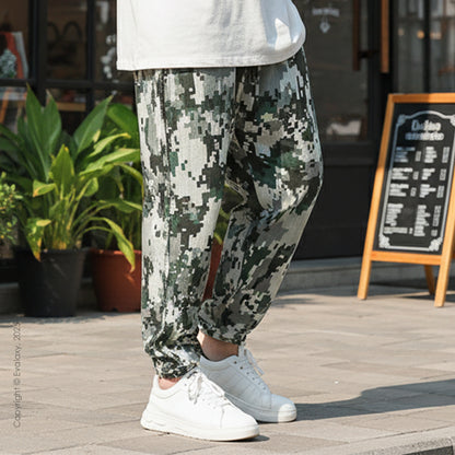 Loose Camo Blocks Jogger Breathable Casual Harem Pants For Men & Women