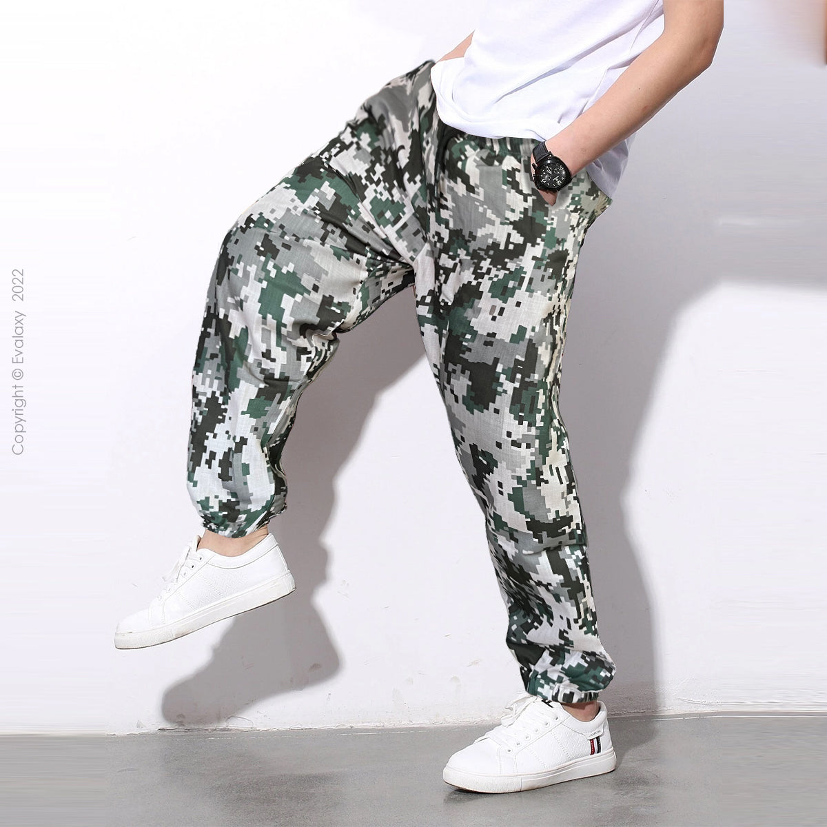 Loose Camo Blocks Jogger Breathable Casual Harem Pants For Men & Women