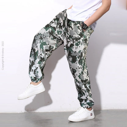 Loose Camo Blocks Jogger Breathable Casual Harem Pants For Men & Women