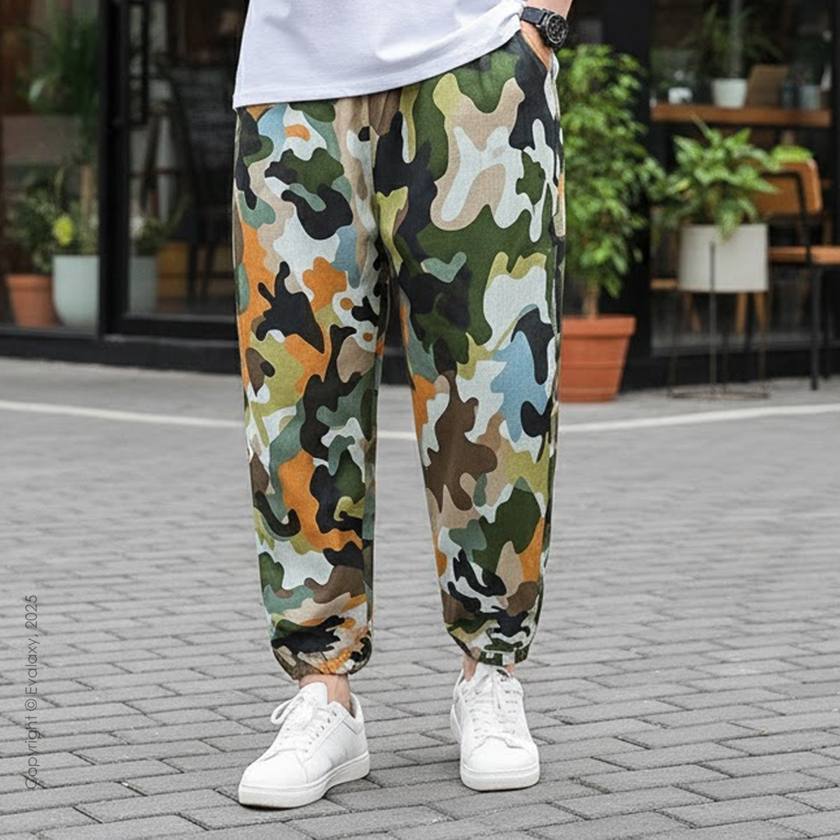 Loose Multicolor Camo Jogger Breathable Casual Harem Pants For Men