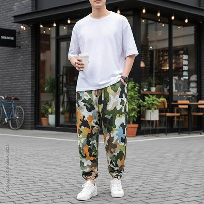 Loose Multicolor Camo Jogger Breathable Casual Harem Pants For Men & Women