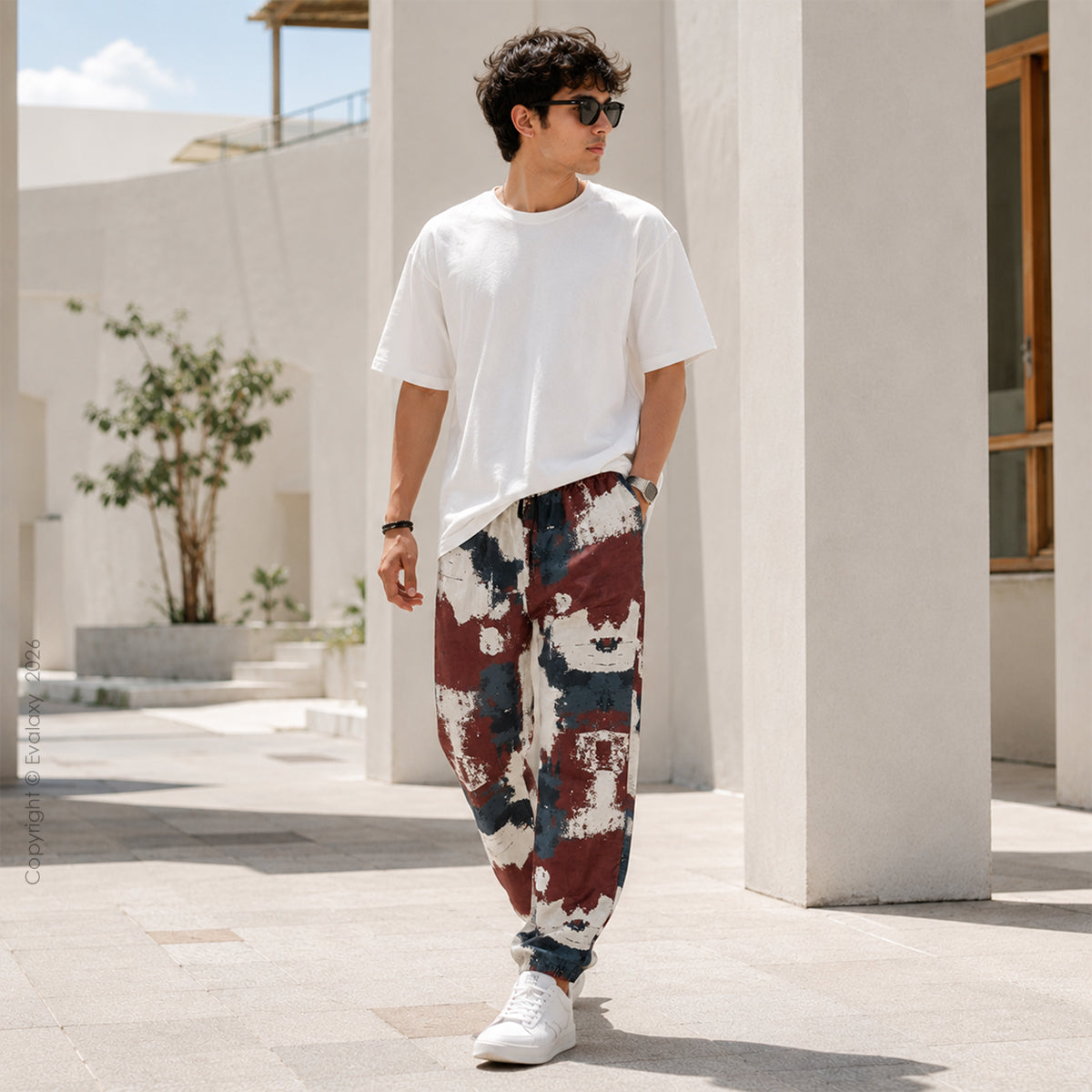 Maroon Cream Jogger Breathable Casual Harem Pants For Men & Women