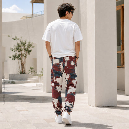 Maroon Cream Jogger Breathable Casual Harem Pants For Men & Women