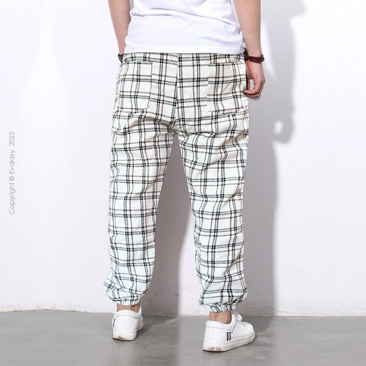 Loose White Checks Premium Jogger Breathable Casual Harem Pants