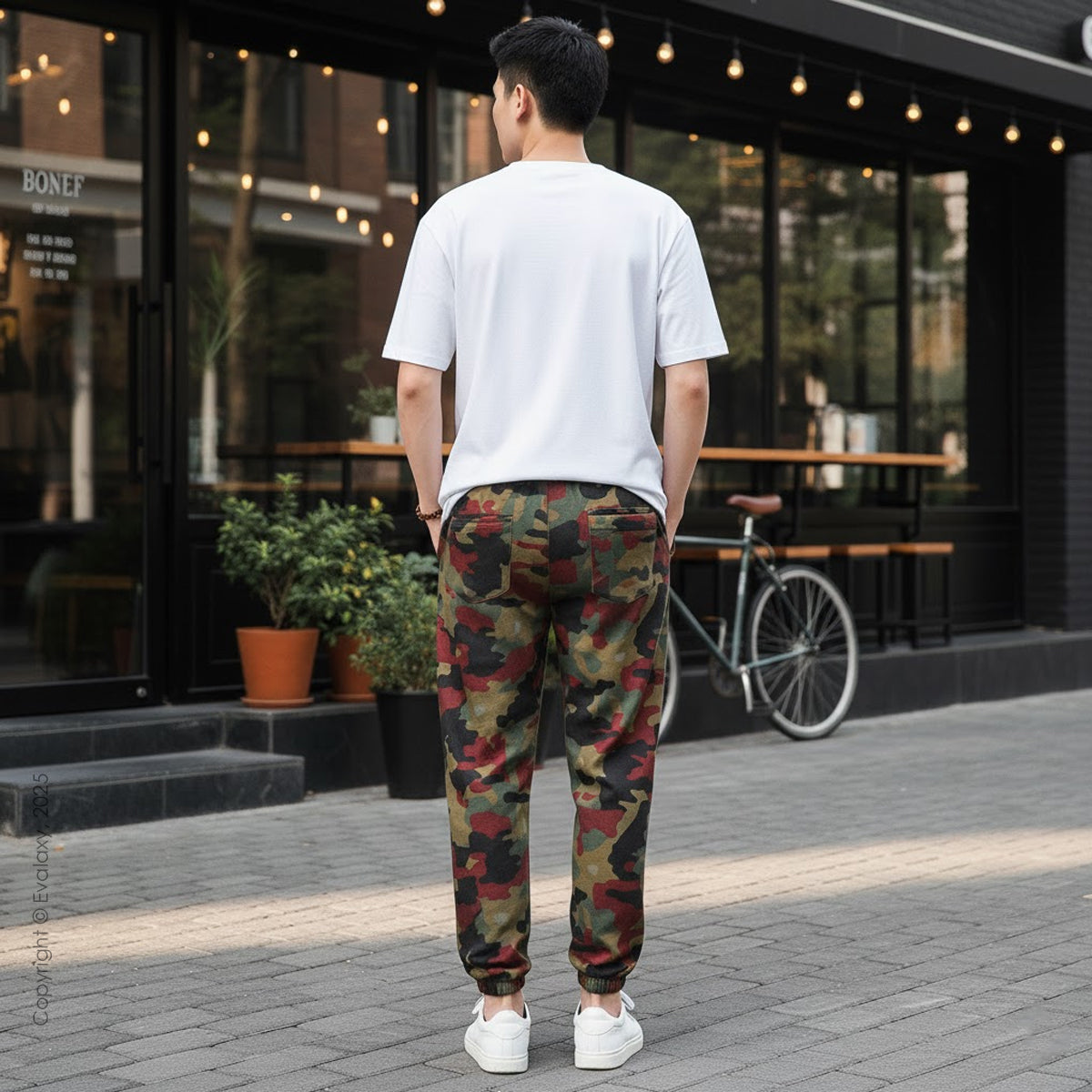 Loose Red Green Camo Jogger Breathable Casual Harem Pants For Men & Women