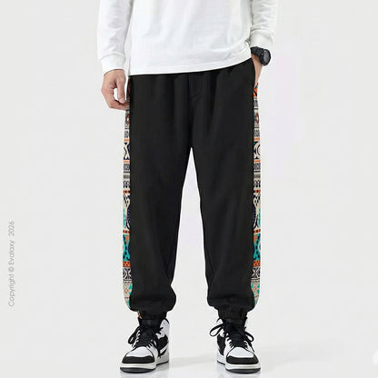 Black Side Print Jogger Breathable Casual Harem Pants For Men & Women