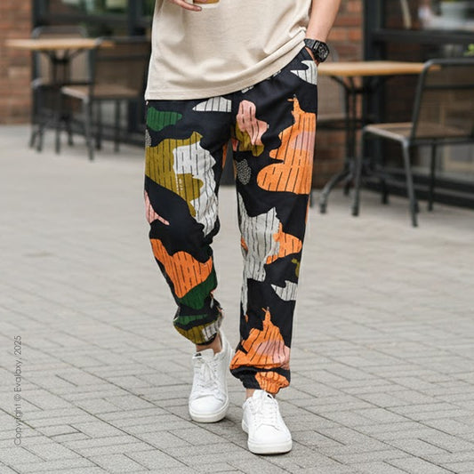 Random Map Island Prints StreetWear Jogger Breathable Casual Harem Pants for Men & Women