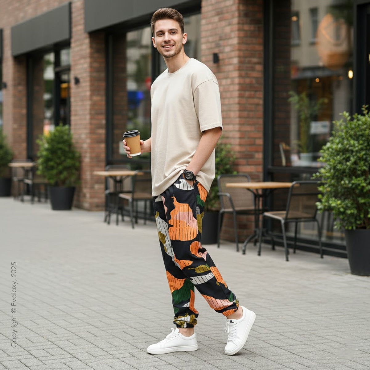 Random Map Island Prints StreetWear Jogger Breathable Casual Harem Pants for Men & Women