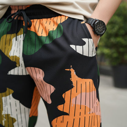 Random Map Island Prints StreetWear Jogger Breathable Casual Harem Pants for Men & Women