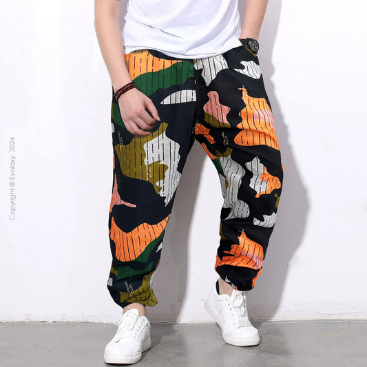 Random Map Island Prints StreetWear Jogger Breathable Casual Harem Pants for Men & Women