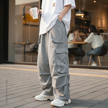 Evalaxy Korean-Fit Heavy Drape Relaxed Cargo Pants