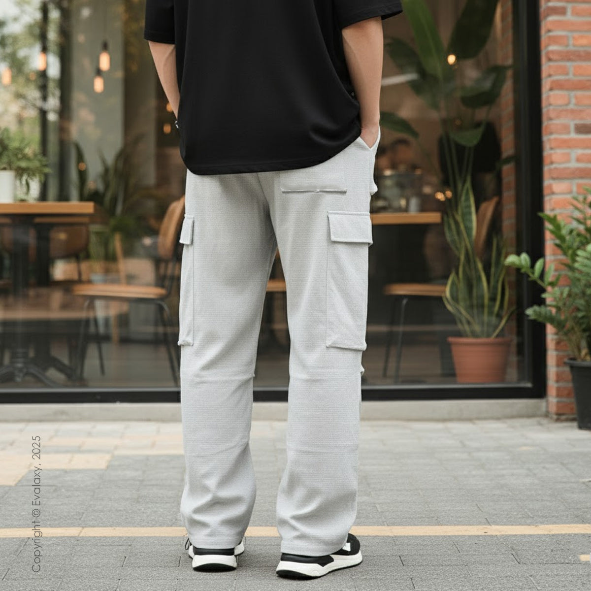 Unisex Off White Cargo Pants – Parachute Baggy Fit
