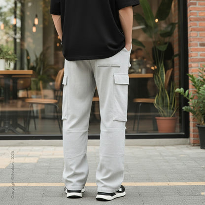 Unisex Off White Cargo Pants – Parachute Baggy Fit