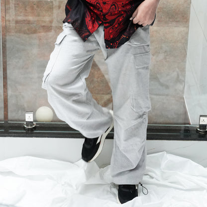 Unisex Off White Cargo Pants – Parachute Baggy Fit