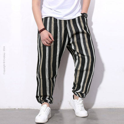 Loose Stripped Premium Jogger Breathable Casual Harem Pants for Men & Women