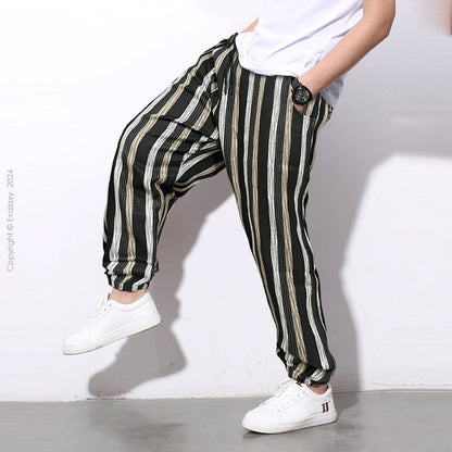 Loose Stripped Premium Jogger Breathable Casual Harem Pants for Men & Women