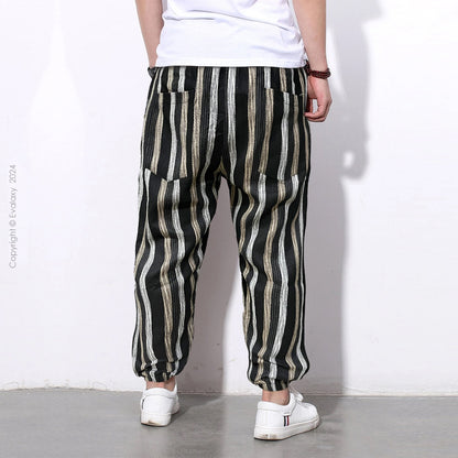 Loose Stripped Premium Jogger Breathable Casual Harem Pants for Men & Women